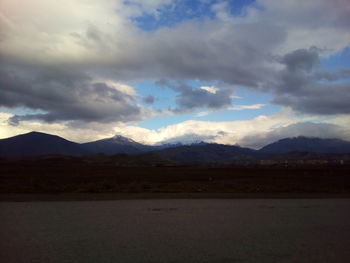 Scenic view of mountains against sky