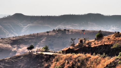 Panoramic view of landscape against clear sky