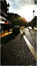 City street at sunset