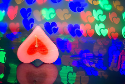 Close-up of multi colored light painting