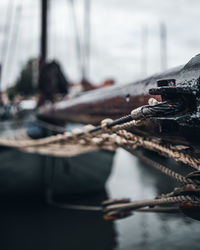 Close-up of rope in sea