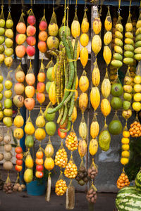 Close-up of fruits for sale at market stall