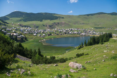 A glacier lake called prokosko jezero and the village prokosko in bosnia and herzegovina
