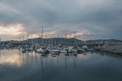 Boats in harbor