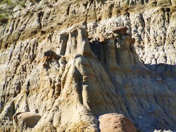 Low angle view of rock formation