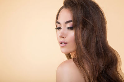 Close-up portrait of a young woman