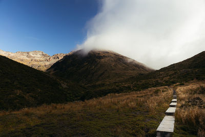 Scenic view of mountains against sky