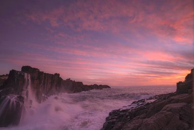 Scenic view of dramatic sky over sea