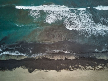 Sea waves rushing towards shore