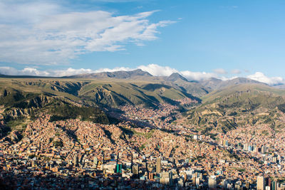 Panoramic shot of cityscape against sky