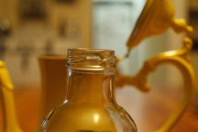 Close-up of bottle on table