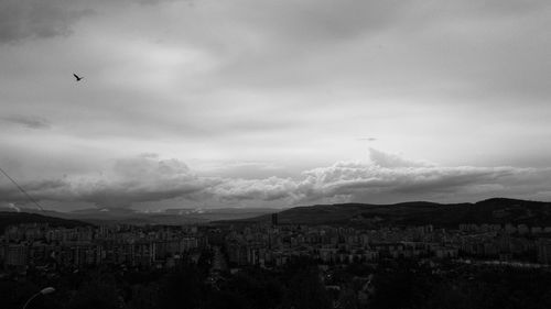 High angle view of townscape against sky