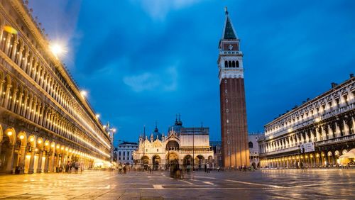 People at piazza san marco during twilight