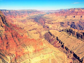 High angle view of a land