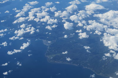 Low angle view of clouds over sea