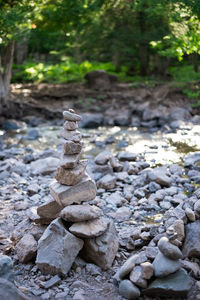 Stack of stones on rock