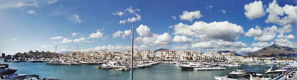 Panoramic view of marina