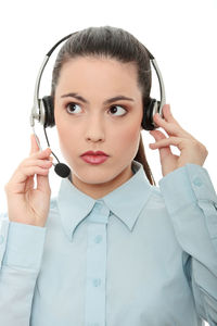 Portrait of young woman using smart phone