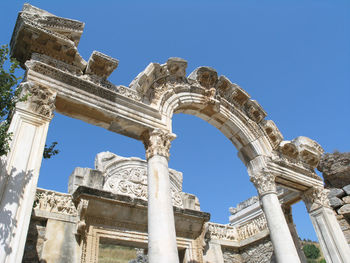 Low angle view of historical building against clear sky