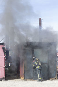 People standing in front of building