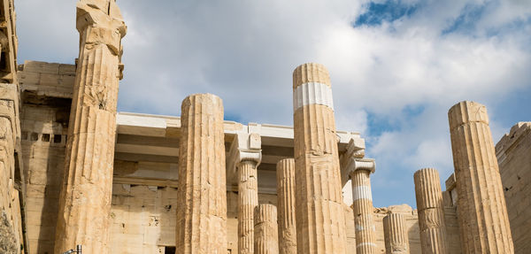 Athens, greece - february 13, 2020. ruins of parthenon on the acropolis - 447 bc - in athens, greece