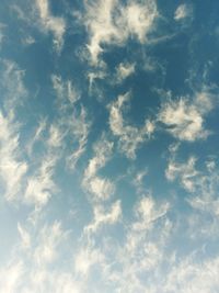 Low angle view of clouds in sky