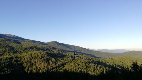 Scenic view of mountains against clear sky