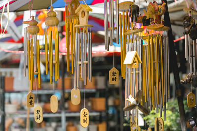 Close-up of clothes hanging