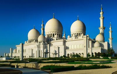 View of cathedral against clear blue sky