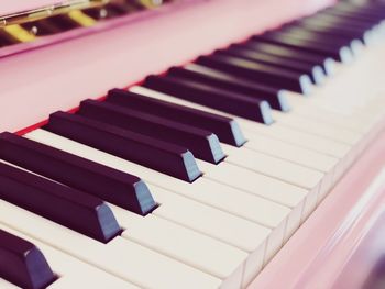 Close-up of piano keys