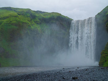 Scenic view of waterfall