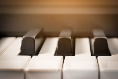 Close-up of piano keys