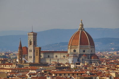 View of church in city against sky