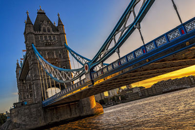 Low angle view of bridge over river