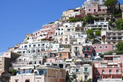 Low angle view of residential buildings against sky