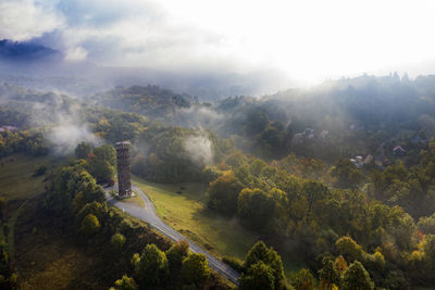 High angle view of landscape against sky