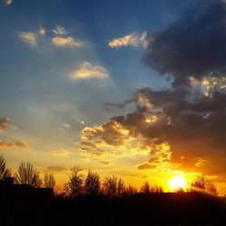 Silhouette of landscape at sunset