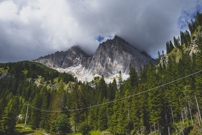 Low angle view of mountain against sky