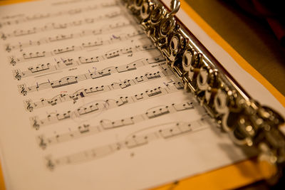 Close-up of music sheet