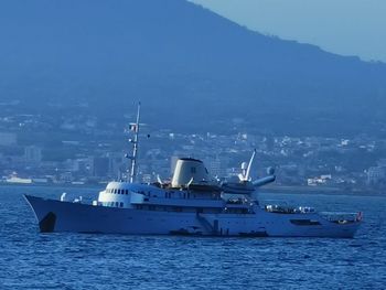 Ship in sea against sky