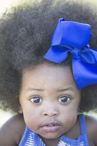 Close-up portrait of cute girl