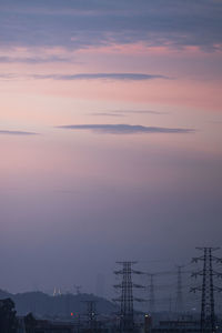 Scenic view of building against sky during sunset