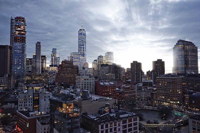 Modern cityscape against sky