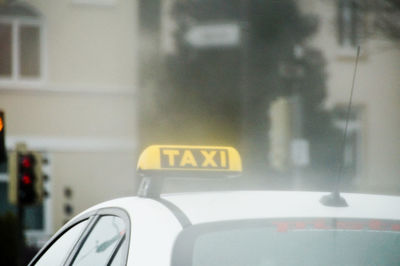 Information sign in car