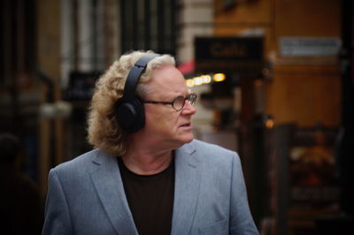 Man wearing headphones