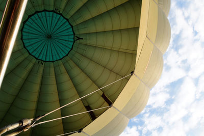 Low angle view of hot air balloon against sky