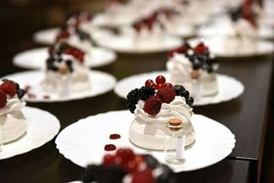 Close-up of strawberry cake