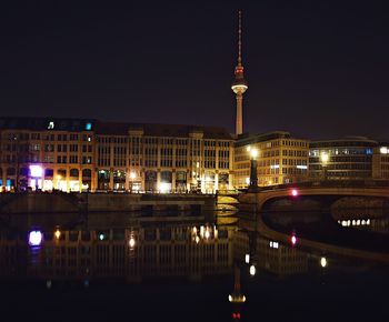 Illuminated city at night