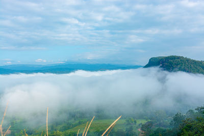 Scenic view of mountains against sky