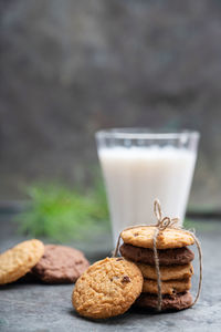 Close-up of cookies on table